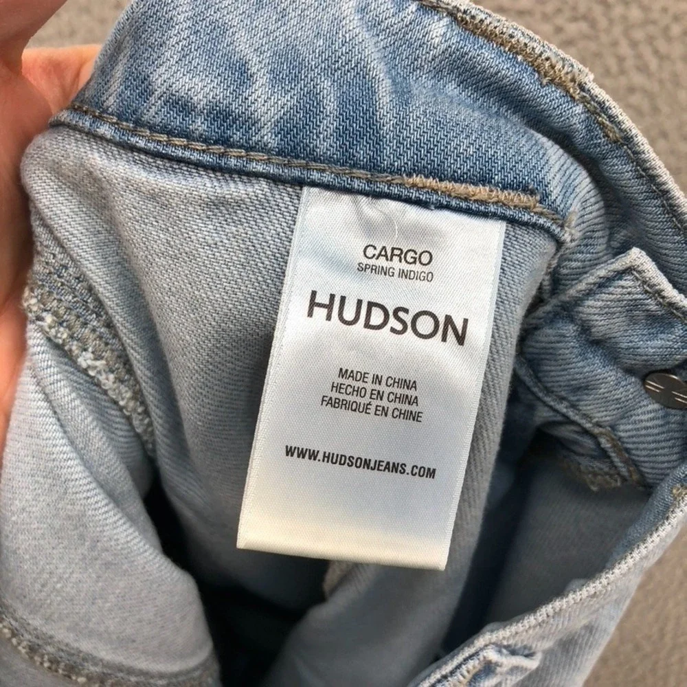 Hudson Cargo Jeans Womens 27 4 Spring Indigo Blue High Rise Wide Leg Hemmed
